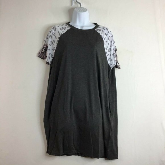 Amasoo Women's Black Short Sleeve Round Neck Tunic T Shirt Top Size Large - Picture 4 of 11